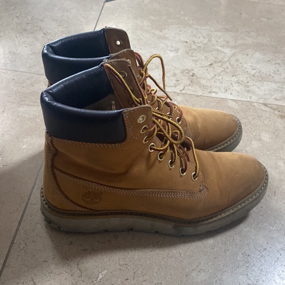 Timberland Yellow Nubuck Leather Ankle Boots Sinter Heavy Duty Lightweight - Picture 3 of 8